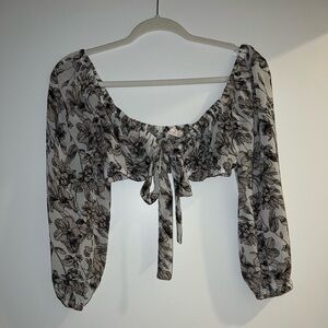 OOTD FASH tie cropped blouse